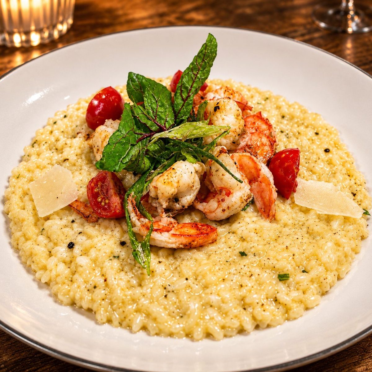 Risotto mit Garnelen und Parmesan